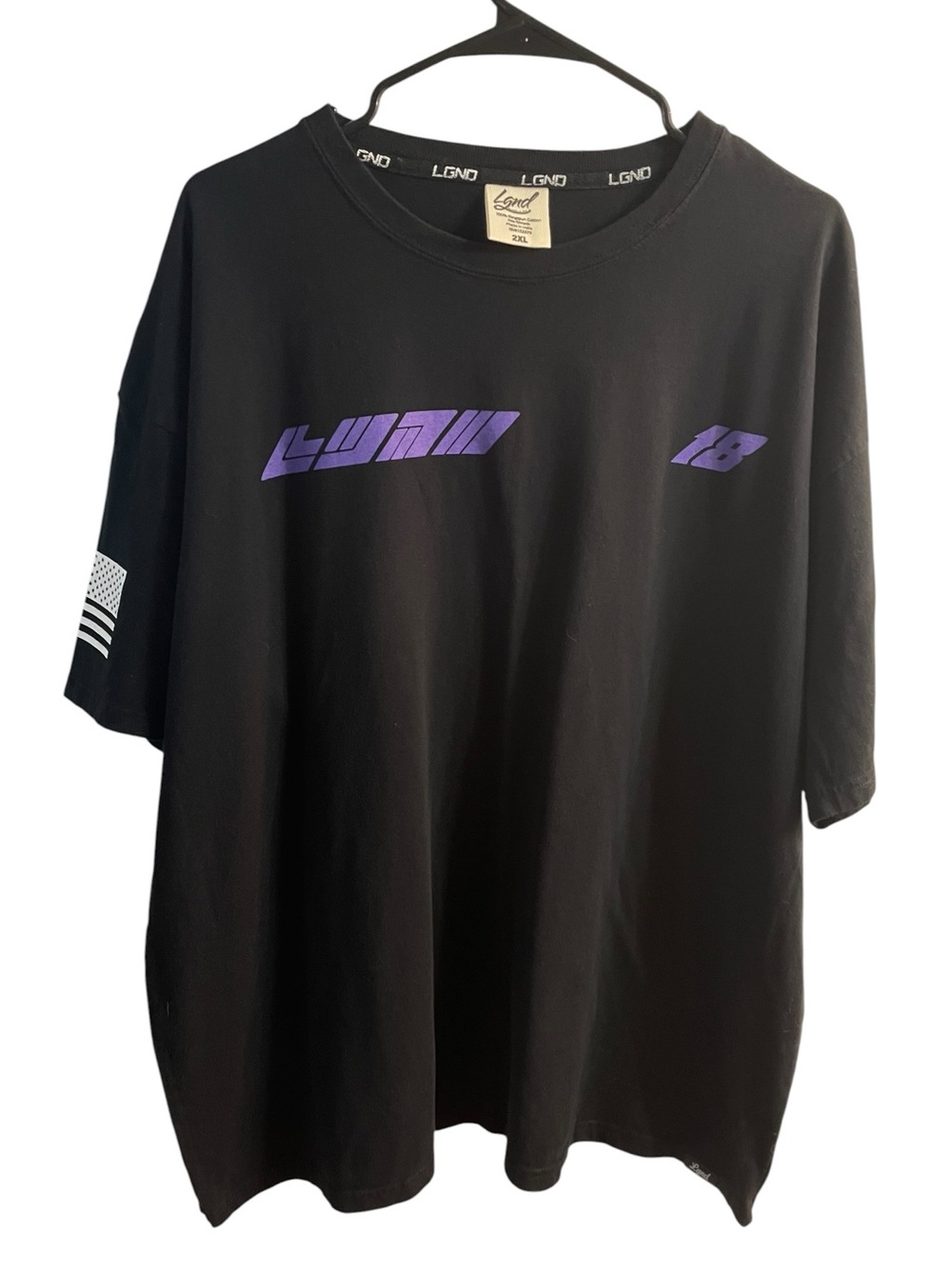 LGND Race Team Graphic T-Shirt Men’s 2XL Black Purple Motorsports Racing Tee 100